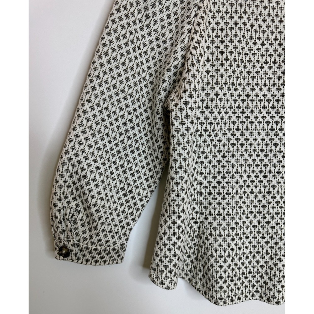 Anthropologie Ett:twa Coralie Top XS Cream Gold Metallic Button Puff Sleeve - Picture 12 of 14